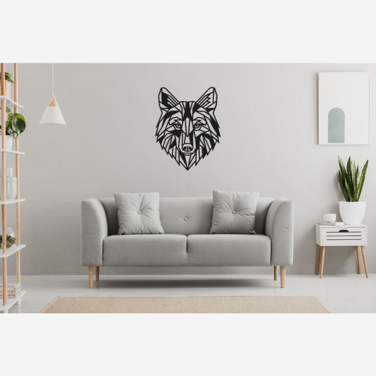 Metalen wanddecoratie Wolf 1.0