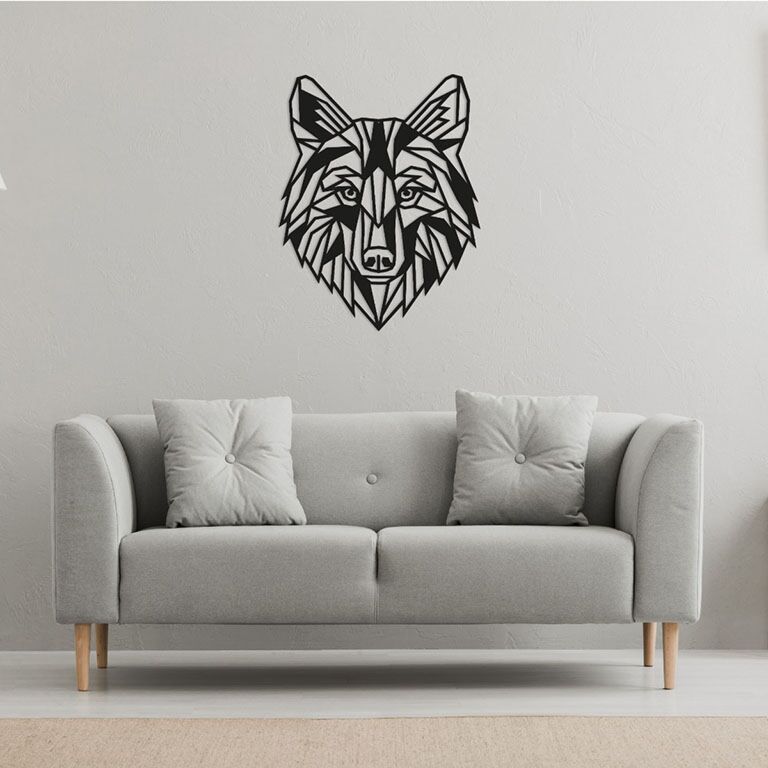 Metalen wanddecoratie Wolf 1.0