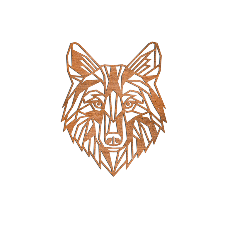 Cortenstaal wanddecoratie Wolf 1.0