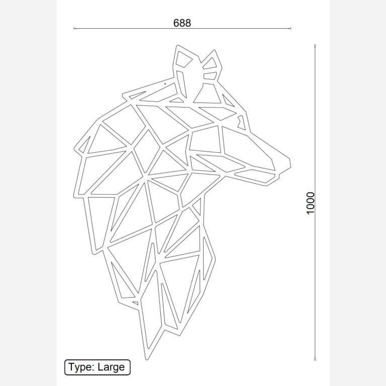 Cortenstaal wanddecoratie Wolf 2.0