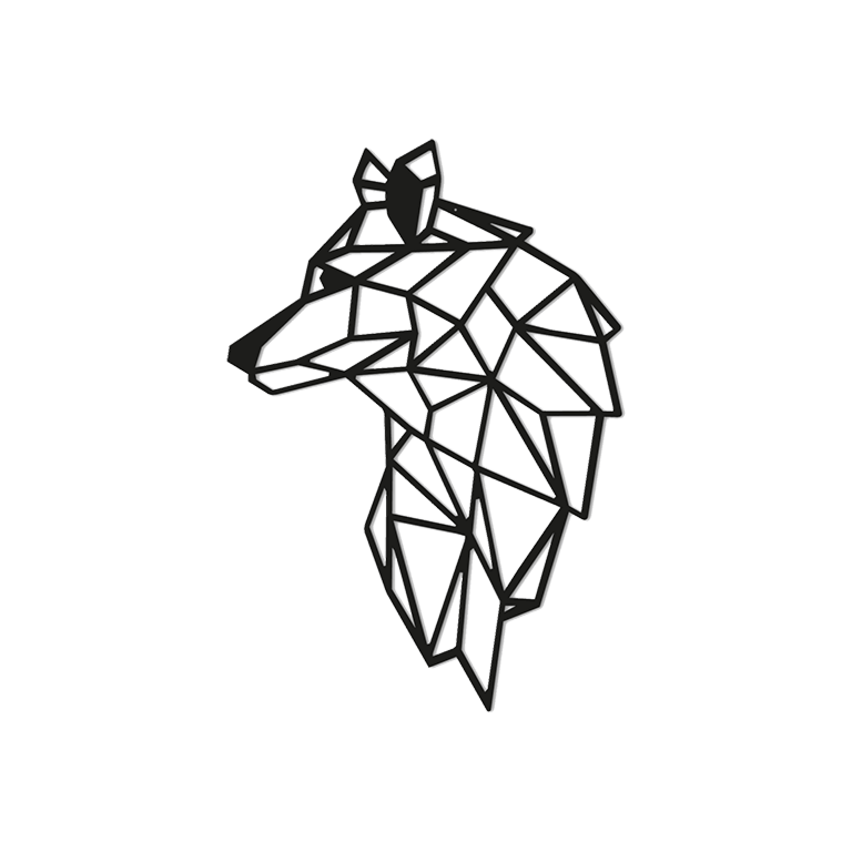 Metalen wanddecoratie Wolf 2.0