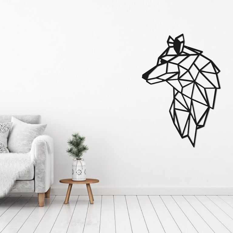 Metalen wanddecoratie Wolf 2.0