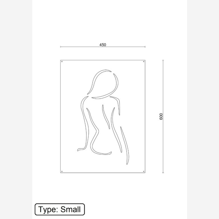 Metalen wanddecoratie Woman