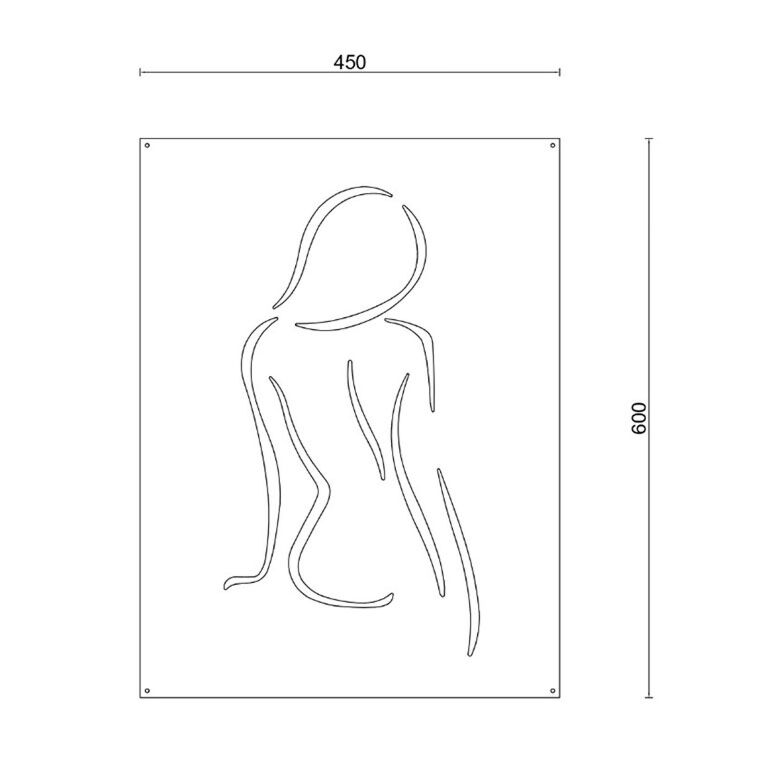Cortenstaal wanddecoratie Woman