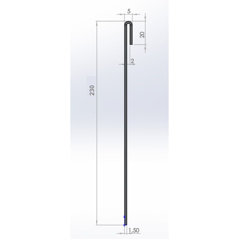 Cortenstaal kantopsluiting geplet 23 cm (lengte 240 cm)