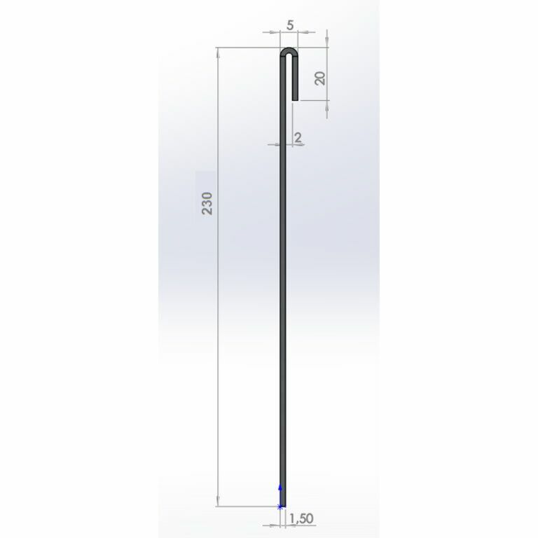 Cortenstaal kantopsluiting geplet 23 cm (lengte 150 cm)