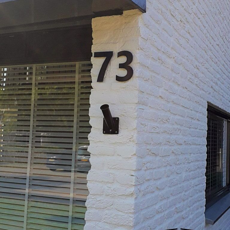 Zwart RVS huisnummer 7 - 15 cm