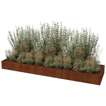 Cortenstaal plantenbak Texas xxl 360 x 100 cm