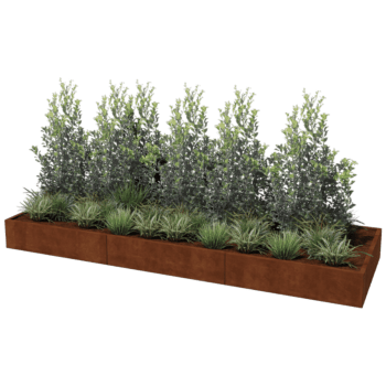 Cortenstaal plantenbak Texas xxl 360 x 120 cm
