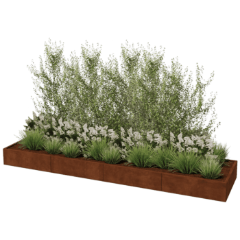 Cortenstaal plantenbak Texas xxl 400 x 100 cm
