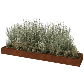 Cortenstaal plantenbak Texas xxl 400 x 80 cm