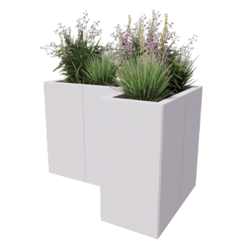 Stalen plantenbak - L-vorm - 90 x 60 x 40 cm - RAL9005 mat (zwart) - Zonder bodemplaat