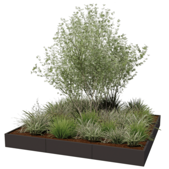 Stalen plantenbak XXL - Vierkant - 300 x 300 x 100 cm - Andere RAL kleur - Zonder bodemplaat