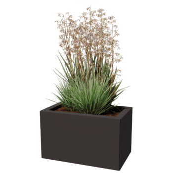 Stalen plantenbak - Rechthoek - 50 x 30 x 60 cm - Andere RAL kleur - Met bodemplaat - Met poten