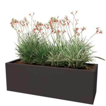 Stalen plantenbak - Rechthoek - 120 x 40 x 40 cm - Andere RAL kleur - Met bodemplaat