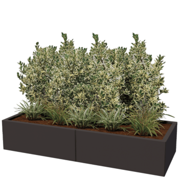 Stalen plantenbak XXL - Rechthoek - 160 x 60 x 30 cm - Andere RAL kleur - Met bodemplaat