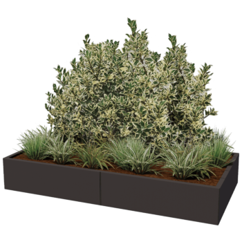 Stalen plantenbak XXL - Rechthoek - 200 x 100 x 100 cm - Andere RAL kleur - Met bodemplaat