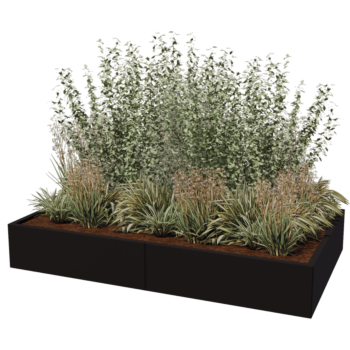 Stalen plantenbak XXL - Rechthoek - 200 x 120 x 30 cm - Andere RAL kleur - Zonder bodemplaat