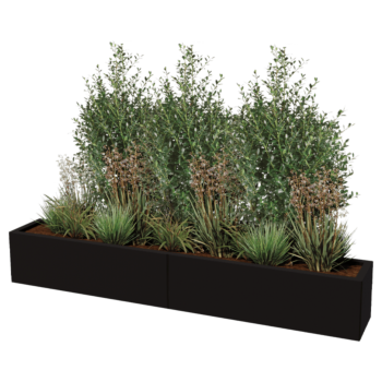 Stalen plantenbak XXL - Rechthoek - 200 x 30 x 60 cm - Andere RAL kleur - Met bodemplaat