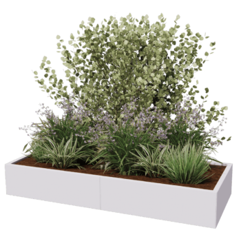 Stalen plantenbak XXL - Rechthoek - 200 x 80 x 40 cm - Andere RAL kleur - Met bodemplaat