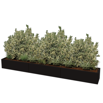 Stalen plantenbak XXL - Rechthoek - 300 x 40 x 40 cm - Andere RAL kleur - Zonder bodemplaat