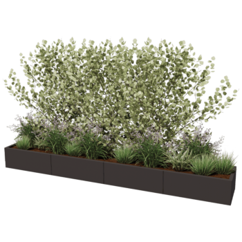 Stalen plantenbak XXL - Rechthoek - 320 x 50 x 40 cm - Andere RAL kleur - Zonder bodemplaat