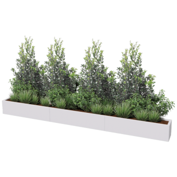 Stalen plantenbak XXL - Rechthoek - 360 x 30 x 40 cm - Andere RAL kleur - Zonder bodemplaat