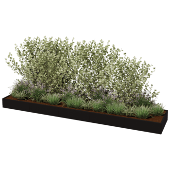 Stalen plantenbak XXL - Rechthoek - 500 x 100 x 100 cm - Andere RAL kleur - Met bodemplaat