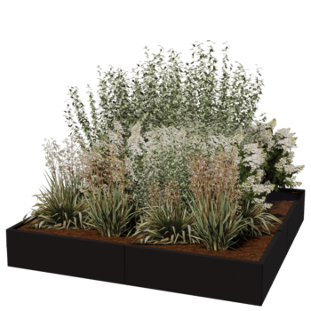 Stalen plantenbak XXL - Vierkant - 200 x 200 x 100 cm - RAL9010 mat (wit) - Zonder bodemplaat