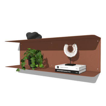 Gepoedercoat staal wandplank C-vorm 100 x 20 cm