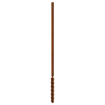 Cortenstaal paal recht met grondpin 190 x 6 x 3 cm