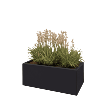 Stalen plantenbak - Rechthoek - 80 x 40 x 30 cm - RAL9005 mat (zwart) - Zonder bodemplaat