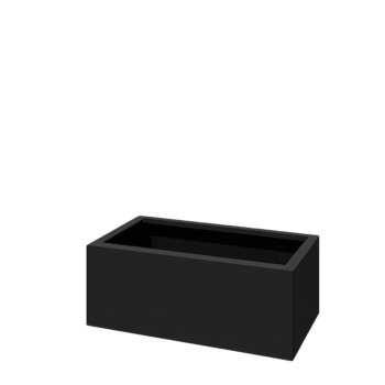 Stalen plantenbak - Rechthoek - 80 x 40 x 30 cm - RAL9005 mat (zwart) - Met bodemplaat