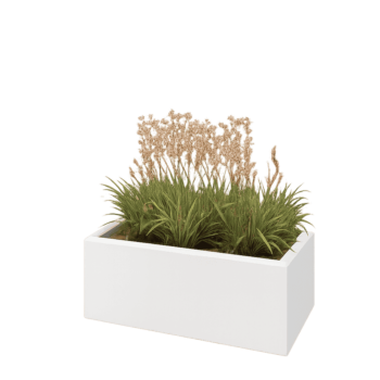 Stalen plantenbak - Rechthoek - 80 x 40 x 30 cm - RAL9010 mat (wit) - Zonder bodemplaat