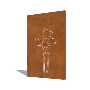 Cortenstaal paneel tulp symmetrisch 120 x 6 x 190 cm