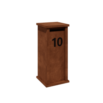 Cortenstaal brievenbus - Arizona S - 40 x 40 x 100 cm