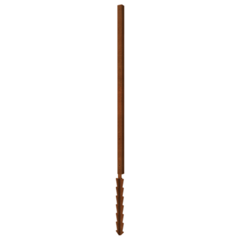 Cortenstaal paal hoek met grondpin 190 x 6 x 6 cm
