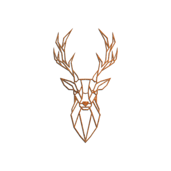 Cortenstaal wanddecoratie - Hert 1.0 Small - 60 x 33,5 cm