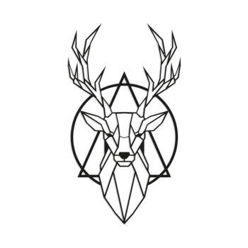 Metalen wanddecoratie - Hert 2.0 Small - 60 x 33,5 cm