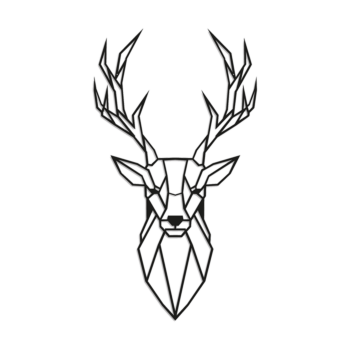 Metalen wanddecoratie - Hert 1.0 Small - 60 x 33,5 cm