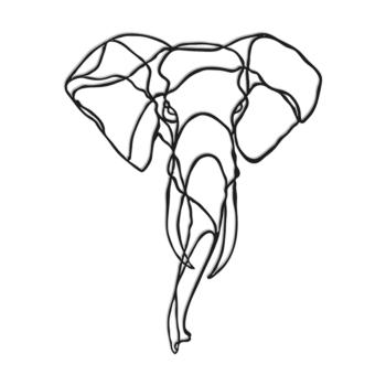 Metalen wanddecoratie - Olifant 1.0 Large - 100 x 80,1 cm