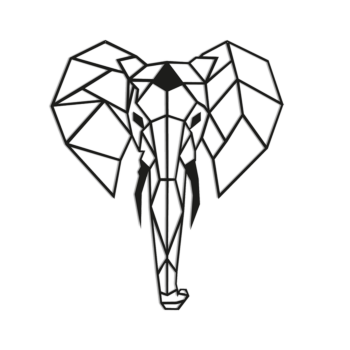 Metalen wanddecoratie - Olifant 2.0 Large - 92,8 x 80 cm