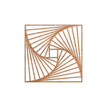 Cortenstaal wanddecoratie Geometrische vormen 3.0