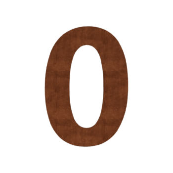 Cortenstaal huisnummer 0 - 55,4 x 80 cm