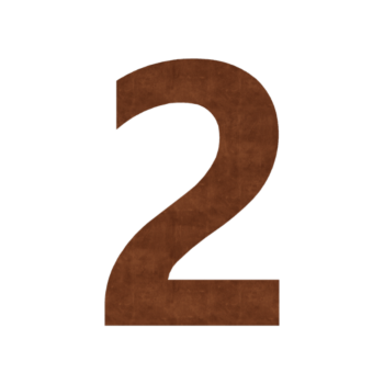 Cortenstaal huisnummer 2 - 52,3 x 80 cm