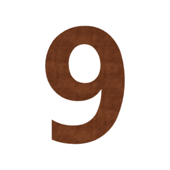 Cortenstaal huisnummer 9 - 20,2 x 30 cm