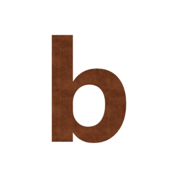 Cortenstaal huisnummer B - 9,9 x 15 cm - Zelfklevend
