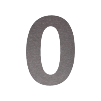 RVS huisnummer 0 - 10,4 x 15 cm - Geborsteld