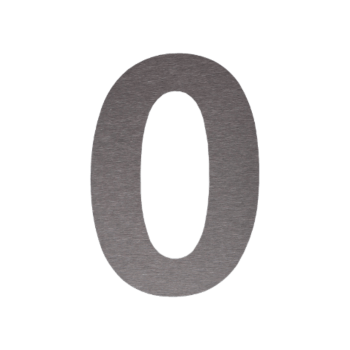 RVS huisnummer 0 - 34,6 x 50 cm - Geborsteld