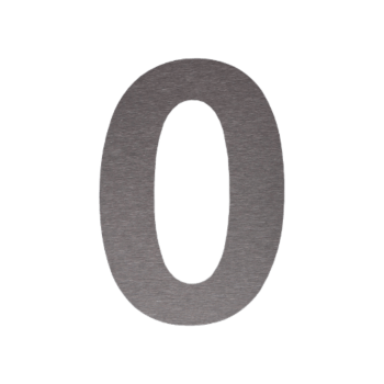 RVS huisnummer 0 - 55,4 x 80 cm - Geborsteld